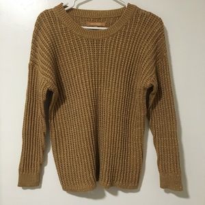 NWOT Ellen Tracy Gold Metallic Pullover Sweater Sz M